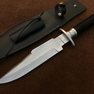 Custom Handmade 5160 Spring Steel Predator Survival Rambo Hunting Knife With Leather SHEATH