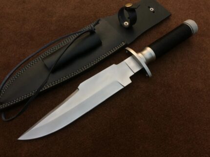 Custom Handmade 5160 Spring Steel Predator Survival Rambo Hunting Knife With Leather SHEATH