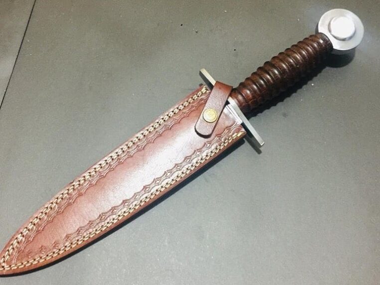 Custom Hand Forged D2 Steel 15" Hunting Dagger Knife With Leather SHEATH