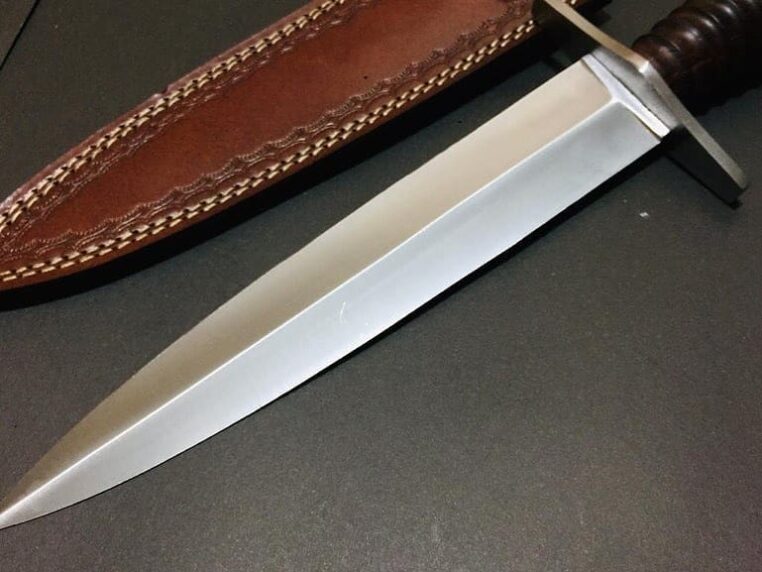 Custom Hand Forged D2 Steel 15" Hunting Dagger Knife With Leather SHEATH