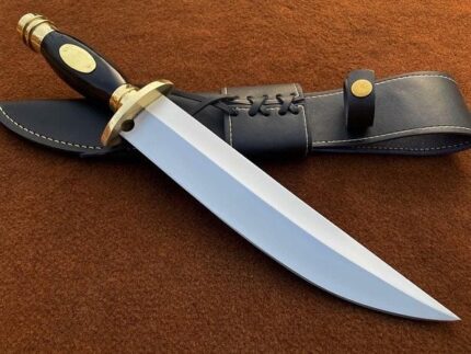 Custom Handmade D2 Steel Hunting Bowie knife With Leather SHEATH