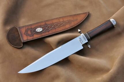 Custom Handmade D2 Steel 15" Hunting Camping Bowie knife Gift For Men With Leather SHEATH