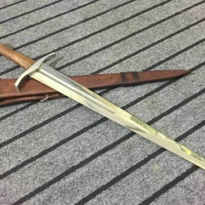 Custom Handmade D2 Steel 35" Hunting Camping Gift Sword With Leather SHEATH