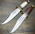 Custom Handmade D2 Steel 13" Hunting Bowie knives Pair With Leather Sheath