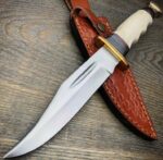 Custom Handmade D2 Steel 13" Hunting Bowie knives Pair With Leather Sheath