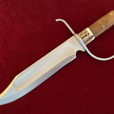 Custom Hand Forged D2 Steel 16" Bowie/Dagger Hunting Knife With Stag Horn Handle.