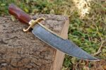 Custom Handmade Damascus Steel 16" Bowie Hunting Camping Knife With Leather Sheath