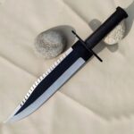 Custom Handmade D2 Steel 15" Hunting Predator Survival Rambo Knife With Leather SHEATH