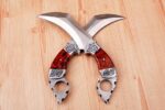 Custom Handmade D2 Steel 11" Hunting Karambit knives Pair With Beautiful Leather Sheath