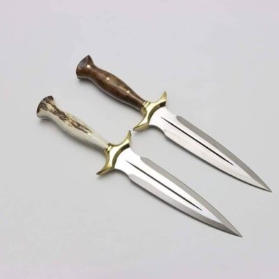 Custom Handmade D2 Steel 12" Hunting Dagger Knife Knives Pair With Stag Horn Handle