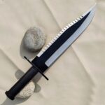 Custom Handmade D2 Steel 15" Hunting Predator Survival Rambo Knife With Leather SHEATH