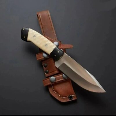 Custom Handmade D2 Steel 10" Hunting Knife With Camel Bone Handle