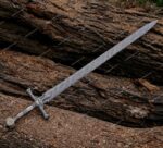 Hand Forged Damascus Steel King Solomon Crusader Sword ( Star of David pommel), Combat Sword, Knight Templar Sword, Gifts for him/Boyfriend