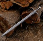 Hand Forged Damascus Steel King Solomon Crusader Sword ( Star of David pommel), Combat Sword, Knight Templar Sword, Gifts for him/Boyfriend