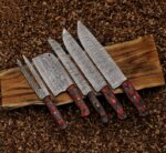 Damascus Steel Chef Knife Damascus Kitchen Knives set Chef set handmade Best chef set with leather sheath| Gift for Him , Christmas Gift