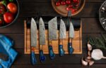 Magnificent Custom Made Damascus Blade Kitchen/Chef Knife Set 5 pieces, Unique High Grade Hand Forged Kitchen Knives Set