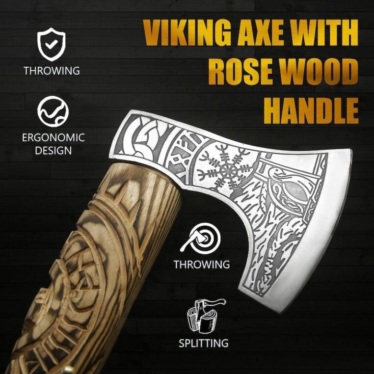 Skullsplitter Viking Axe Personalized Anniversary Gift For Him,
