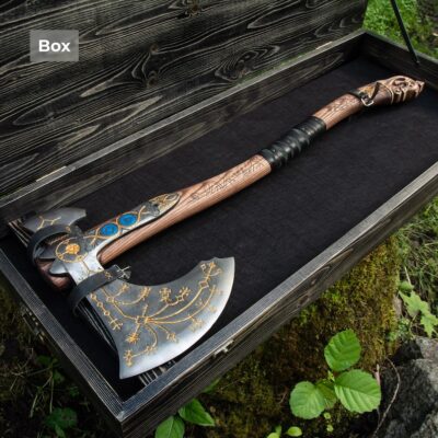 Leviathan replica, Leviathan axe with wooden box, Kratos axe, God of war cosplay, God of war leviathan, Nordic axe, God of war axe, Larp axe