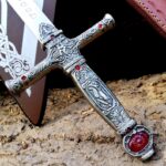 Handmade Engraved Harry Potter Replica Sword of Gryffindor Movie Replica Sword with Leather Sheath & Wall Mount, Christmas Gift for him/her