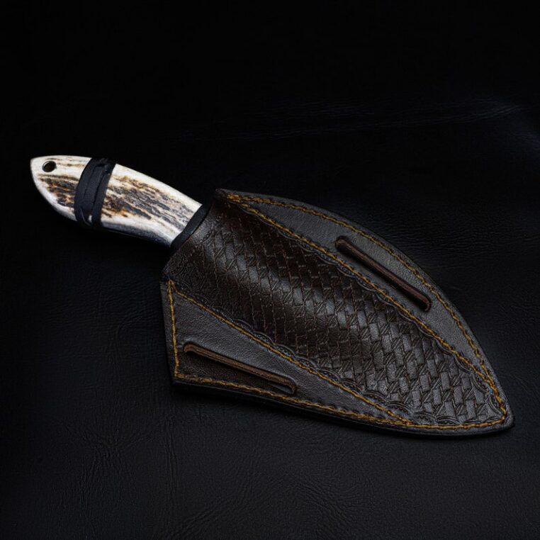 Custom Handmade High Carbon Steel Hunting Skinner Knife With Stag Horn Handle