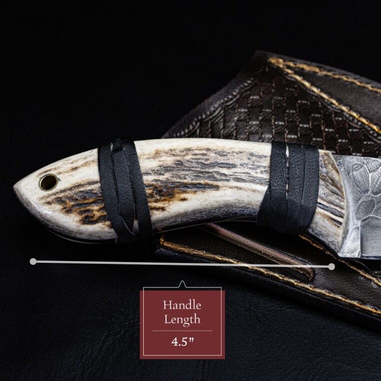 Custom Handmade High Carbon Steel Hunting Skinner Knife With Stag Horn Handle