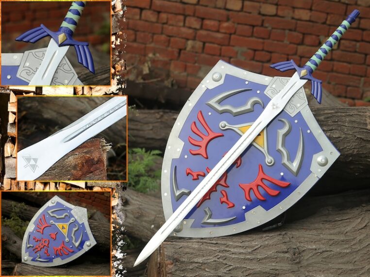 Fully handmade Link Dark Hylian Sheild Replica And Links Ornate Prophecy Hero PairHylian Sheild inspired handmade replica for cosplay