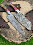 Magnificent Custom Made Damascus Blade Kitchen/Chef Knife Set 3 pieces, Unique High Grade Hand Forged Kitchen Knives Set