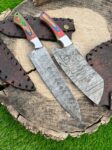 Magnificent Custom Made Damascus Blade Kitchen/Chef Knife Set 3 pieces, Unique High Grade Hand Forged Kitchen Knives Set