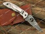 Hand Forged Damascus Steel Pocket knife, Folding Knife, Damascus Knives, Every Day Carry Knife