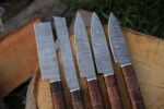 Magnificent Custom Made Damascus Blade Kitchen/Chef Knife Set 5 pieces, Unique High Grade Hand Forged Kitchen Knives Set