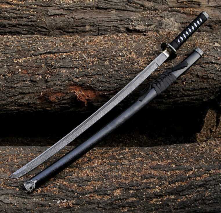 Fully Hand Forged Damascus Steel Full Tang Sword, Ninja Sword, Assassin's sword, Katana Sword, Gifts for him