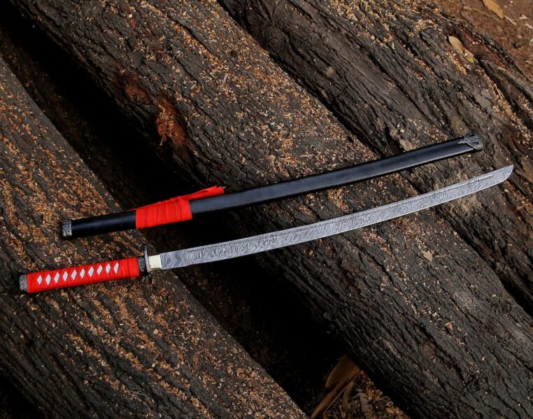 Magnificent Combo Hand Forged Damascus Steel and Stainless Full Tang Sword, Ninja Sword, Assassin's sword, Katana Sword,