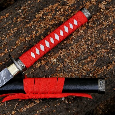 Fully Hand Forged Damascus Steel Full Tang Sword, Ninja Sword, Assassin's sword, Katana Sword,