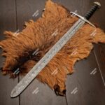 Custom Hand Forged Damascus Steel Blade 40″ Long Medieval Knights Sword