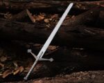 Handmade Scottish Claymore Sword, Black Medieval Sword with Leather Sheath, J2 Steel Highland Claymore