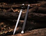 Handmade Witcher Sword, White Wolf Monster Slayer Sword with Scabbard, Geralt of Rivia Steel Sword, Wild Hunt Replica Sword,