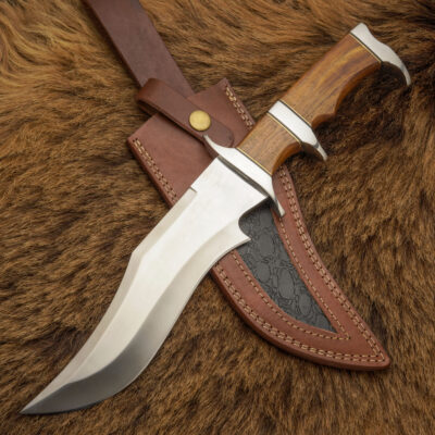 Ironwood Ranger: Bowie Knife Semi Stainless D2 Steel Handmade Fixed Blade – Rosewood Handle